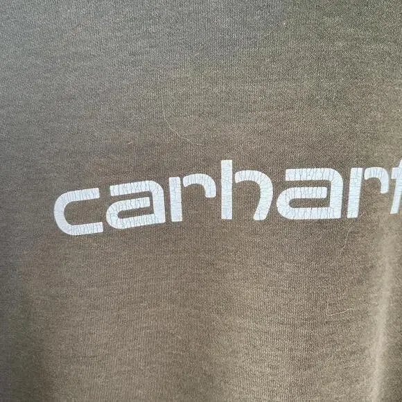 Vintage Carhartt Spell-Out Hoodie - Olive Green Rare 2XL - Picture 2 of 9